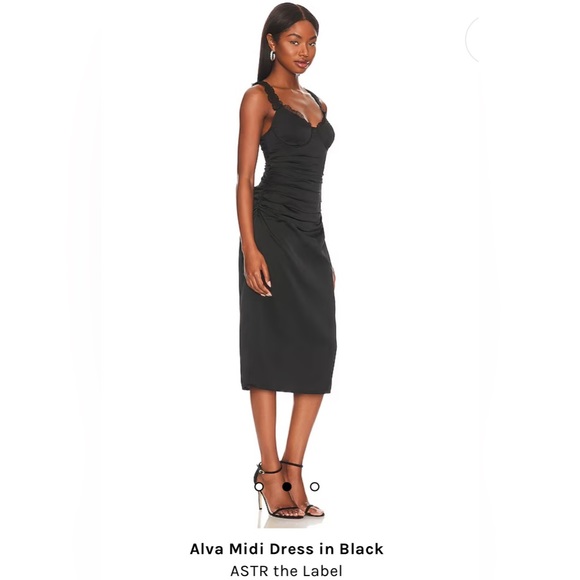 Revolve MIDI Dress in Black- ASTR The Label - Picture 2 of 4
